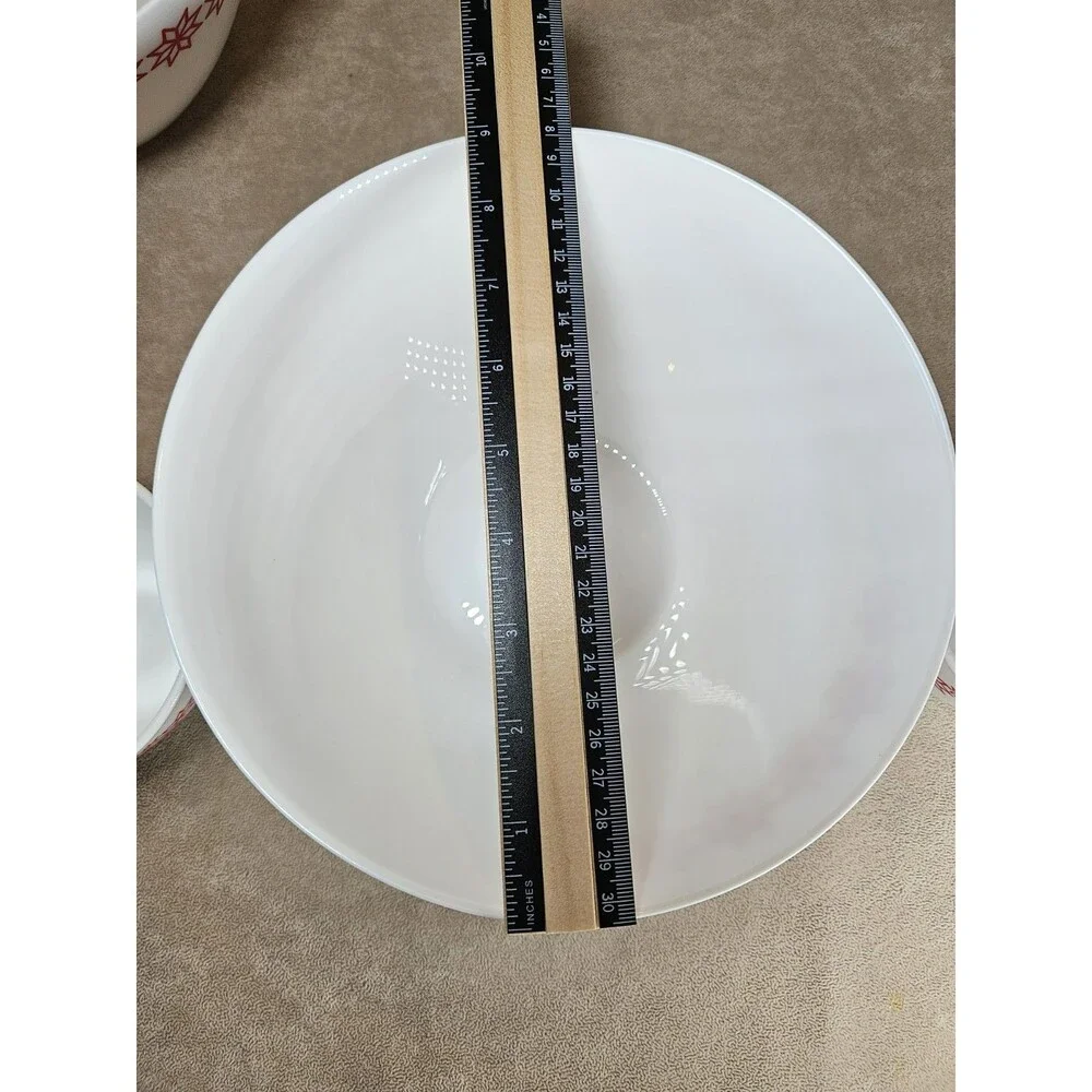 Set Of 6 IKEA Milk Glass Snowflake Bowls 2017 Nordic Snowflakes NEW